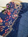 FANCY RUSSIAN SILK SEQUENCE CODING EMBROIDERY WORK TOP BOTTOM WITH DUPATTA PARTY WEAR WHOLESALE PRICE ETHNIC GARMENT (5)