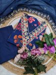 FANCY RUSSIAN SILK SEQUENCE CODING EMBROIDERY WORK TOP BOTTOM WITH DUPATTA PARTY WEAR WHOLESALE PRICE ETHNIC GARMENT (5)