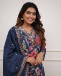 FANCY RUSSIAN SILK SEQUENCE CODING EMBROIDERY WORK TOP BOTTOM WITH DUPATTA PARTY WEAR WHOLESALE PRICE ETHNIC GARMENT (5)