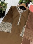 FANCY SATIN SILK EMBROIDERY SEQUENCE WORK TOP PATIYALA WITH DUPATTA FESTIVE WEAR WHOLESALE PRICE ETHNIC GARMENT (3)