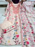 FANCY SHIFLI LINEN COTTON PRINTED MOTI WORK TOP BOTTOM WITH DUPATTA PARTY WEAR WHOLESALE PRICE ETHNIC GARMENT (4)