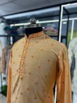 FANCY SOFT COTTON THREAD SEQUENCE WORK MEN’S KURTA PAYJAMA PARTY WEAR WHOLESALE PRICE ETHNIC GARMENT (5)
