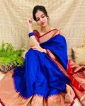 FANCY SOFT LICHI SILK JACQUARD WORK SAREE WITH UNSTITCHED BLOUSE PARTY WEAR WHOLESALE PRICE ETHNIC GARMENT (6)