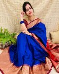 FANCY SOFT LICHI SILK JACQUARD WORK SAREE WITH UNSTITCHED BLOUSE PARTY WEAR WHOLESALE PRICE ETHNIC GARMENT (6)