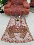 FANCY SOFT NET THREAD SEQUENCE WORK SAREE WITH UNSTITCHED BLOUSE PARTY WEAR WHOLESALE PRICE ETHNIC GARMENT (3)
