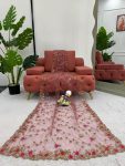 FANCY SOFT NET THREAD SEQUENCE WORK SAREE WITH UNSTITCHED BLOUSE PARTY WEAR WHOLESALE PRICE ETHNIC GARMENT (3)