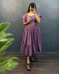 FANCY SOUTH SILK COTTON EMBROIDERY WORK ONE PIECE DRESS CASUAL WEAR WHOLESALE PRICE ETHNIC GARMENT(15)