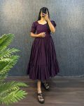 FANCY SOUTH SILK COTTON EMBROIDERY WORK ONE PIECE DRESS CASUAL WEAR WHOLESALE PRICE ETHNIC GARMENT(20)