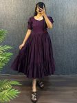 FANCY SOUTH SILK COTTON EMBROIDERY WORK ONE PIECE DRESS CASUAL WEAR WHOLESALE PRICE ETHNIC GARMENT(20)