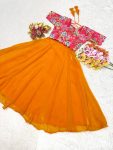 FANCY SPACE SILK PLAIN GOWN WITH DIGITAL PRINTED KOTI FESTIVE WEAR WHOLESALE PRICE ETHNIC GARMENT (4)