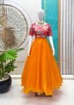 FANCY SPACE SILK PLAIN GOWN WITH DIGITAL PRINTED KOTI FESTIVE WEAR WHOLESALE PRICE ETHNIC GARMENT (4)