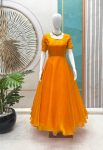 FANCY SPACE SILK PLAIN GOWN WITH DIGITAL PRINTED KOTI FESTIVE WEAR WHOLESALE PRICE ETHNIC GARMENT (4)