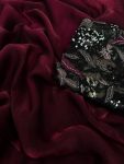 FANCY SPACE SILK PLAIN SAREE WITH SEQUENCE THREAD WORK UNSTITCHED BLOUSE PARTY WEAR WHOLESALE PRICE ETHNIC GARMENT (5)