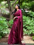 FANCY SPACE SILK PLAIN SAREE WITH SEQUENCE THREAD WORK UNSTITCHED BLOUSE PARTY WEAR WHOLESALE PRICE ETHNIC GARMENT (5)