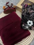 FANCY SPACE SILK PLAIN SAREE WITH SEQUENCE THREAD WORK UNSTITCHED BLOUSE PARTY WEAR WHOLESALE PRICE ETHNIC GARMENT (5)