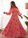 FANCY TABBY ORGANZA SILK FLORAL PRINT LEHENGA CHOLI WITH DETACHABLE SLEEVES PARTY WEAR WHOLESLAE PRICE ETHNIC GARMENT (2)
