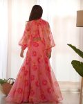 FANCY TABBY ORGANZA SILK FLORAL PRINT LEHENGA CHOLI WITH DETACHABLE SLEEVES PARTY WEAR WHOLESLAE PRICE ETHNIC GARMENT (2)