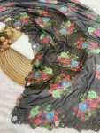 FANCY TABBY SILK PRINTED HAND WORK SAREE WITH UNSTITCHED BLOUSE PARTY WEAR WHOLESALE PRICE ETHNIC GARMENT (11)