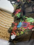 FANCY TABBY SILK PRINTED HAND WORK SAREE WITH UNSTITCHED BLOUSE PARTY WEAR WHOLESALE PRICE ETHNIC GARMENT (11)