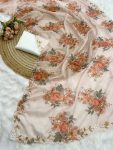 FANCY TABBY SILK PRINTED HAND WORK SAREE WITH UNSTITCHED BLOUSE PARTY WEAR WHOLESALE PRICE ETHNIC GARMENT (1)