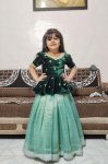 FANCY TISSUE SILK DIAMOND AND HEAVY SILVER ZARI BORDER WORK KID’S TOP LEHENGA FESTIVE WEAR WHOLESALE PRICE ETHNIC GARMENT (4)