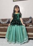 FANCY TISSUE SILK DIAMOND AND HEAVY SILVER ZARI BORDER WORK KID’S TOP LEHENGA FESTIVE WEAR WHOLESALE PRICE ETHNIC GARMENT (4)