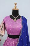 FANCY TISSUE SILK EMBROIDERY SEQUENCE LACE WORK LEHENGA CHOLI WITH DUPATTA FESTIVE WEAR WHOLESALE PRICE ETHNIC GARMENT (1)