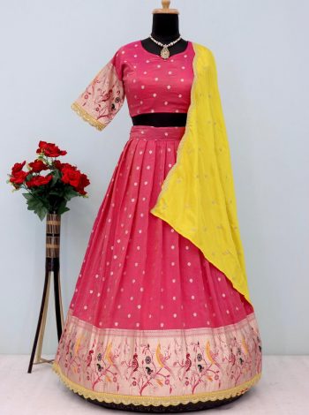 FANCY TISSUE SILK EMBROIDERY SEQUENCE LACE WORK LEHENGA CHOLI WITH DUPATTA RANI