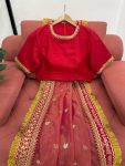 FANCY TWILL NET CODING EMBROIDERY SEQUENCE THREAD WORK SAREE WITH UNSTITCHED BLOUSE PARTY WEAR WHOLESALE PRICE ETHNIC GARMENT (2)