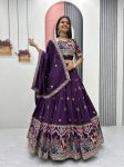FANCY VICHITRA SILK EMBROIDERY SEQYENCE CODING THREAD WORK LEHNEGA CHOLI WITH DUPATTA PARTY WEAR WHOLESALE PRICE ETHNIC GARMENT (4)