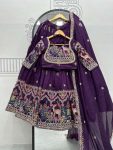 FANCY VICHITRA SILK EMBROIDERY SEQYENCE CODING THREAD WORK LEHNEGA CHOLI WITH DUPATTA PARTY WEAR WHOLESALE PRICE ETHNIC GARMENT (4)