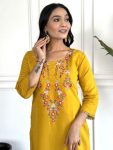 FANCY VISCOSE CHANDERI EMBROIDERY WORK TOP BOTTOM WITH DUPATTA FESTIVE WEAR WHOLESALE PRICE ETHNIC GARMENT (3)