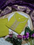 FANCY VISCOSE CHANDERI SEQUENCE CODING EMBROIDERY WORK TOP BOTTOM WITH DUPATTA FESTIVE WEAR WHOLESALE PRICE ETHNIC GARMENT (3)