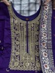 FASHIONABLE BANANA SILK GOLDEN ZARI EMBROIDERY WORK ANARKALI GOWN BOTTOM WITH DUPATTA PARTY WEAR WHOLESALE PRICE ETHNIC GARMENT (4)