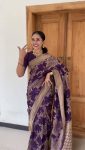 FASHIONABLE BANARASI SOFT SILK ZARI WEAVING WORK SAREE WITH UNSTITCHED BLOUSE PARTY WEAR WHOLESALE PRICE ETHNIC GARMENT (9)