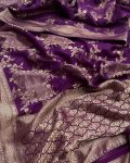 FASHIONABLE BANARASI SOFT SILK ZARI WEAVING WORK SAREE WITH UNSTITCHED BLOUSE PARTY WEAR WHOLESALE PRICE ETHNIC GARMENT (9)