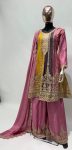 FASHIONABLE CHINON EMBROIDERY SEQUENCE WORK TOP PALAZZO WITH DUPATTA PARTY WEAR WHOLESALE PRICE ETHNIC GARMENT (3)