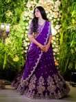 FASHIONABLE CHINON EMBROIDERY THREAD SEQUENCE WORK LEHENGA CHOLI WITH DUPATTA PURPLE