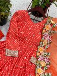 FASHIONABLE CHINON SILK EMBROIDERY SEQUENCE WORK GOWN BOTTOM WITH DUPATTA PARTY WEAR WHOLESALE PRICE ETHNIC GARMENT (6)
