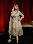 FASHIONABLE CHINON SILK EMBROIDERY SEQUENCE WORK GOWN BOTTOM WITH DUPATTA WHITE