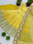 FASHIONABLE CHINON SILK EMBROIDERY SEQUENCE WORK GOWN BOTTOM WITH DUPATTA PARTY WEAR WHOLESALE PRICE ETHNIC GARMENT (3)