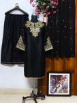 FASHIONABLE CHINON SILK EMBROIDERY SEQUENCE WORK TOP PALAZZO WITH DUPATTA PARTY WEAR WHOLESALE PRICE ETHNIC GARMENT (3)