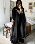 FASHIONABLE CHINON SILK EMBROIDERY SEQUENCE WORK TOP PALAZZO WITH DUPATTA PARTY WEAR WHOLESALE PRICE ETHNIC GARMENT (3)