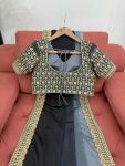 FASHIONABLE CHINON SILK THREAD SEQUENCE LACE WORK SAREE WITH UNSTITCHED BLOUSE PARTY WEAR WHOLESALE PRICE ETHNIC GARMENT (18)