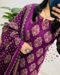 FASHIONABLE COTTON AJARAKH PRINTED TOP BOTTOM WITH DUPATTA PARTY WEAR WHOLESALE PRICE ETHNIC GARMENT (4)