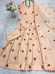 FASHIONABLE COTTON THREAD WEMBROIDERY WORK ANARKALI GOWN BOTTOM WITH DUPATTA PARTY WEAR WHOLESALE PRICE ETHNIC GARMENT (7)