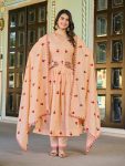 FASHIONABLE COTTON THREAD WEMBROIDERY WORK ANARKALI GOWN BOTTOM WITH DUPATTA PARTY WEAR WHOLESALE PRICE ETHNIC GARMENT (7)