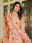 FASHIONABLE COTTON THREAD WEMBROIDERY WORK ANARKALI GOWN BOTTOM WITH DUPATTA PARTY WEAR WHOLESALE PRICE ETHNIC GARMENT (7)