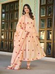FASHIONABLE COTTON THREAD WEMBROIDERY WORK ANARKALI GOWN BOTTOM WITH DUPATTA PARTY WEAR WHOLESALE PRICE ETHNIC GARMENT (7)