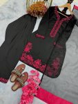 FASHIONABLE CREPE MOTI EMBROIDERY SEQUENCE WORK TOP PATIYALA WITH DUPATTA PARTY WEAR WHOLESALE PRICE ETHNIC GARMENT (3)